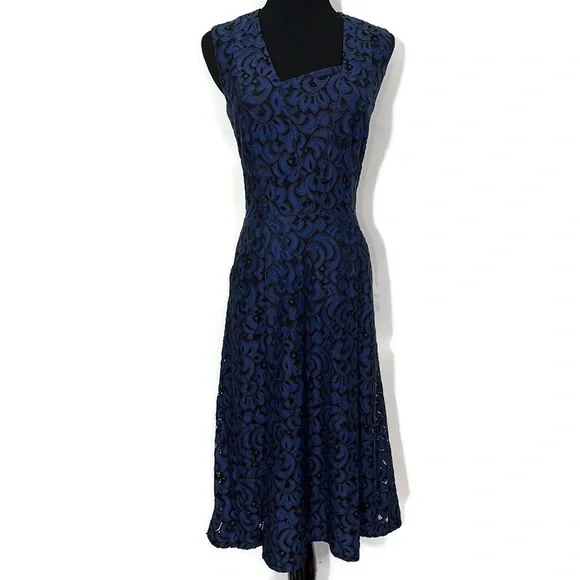 Elie Tahari | Dresses | Elie Tahari Navy Black Lace Dress Size 4 | Poshmark